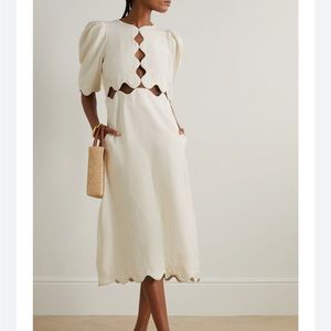 Sea Leona cut-out cotton and linen blend midi dress